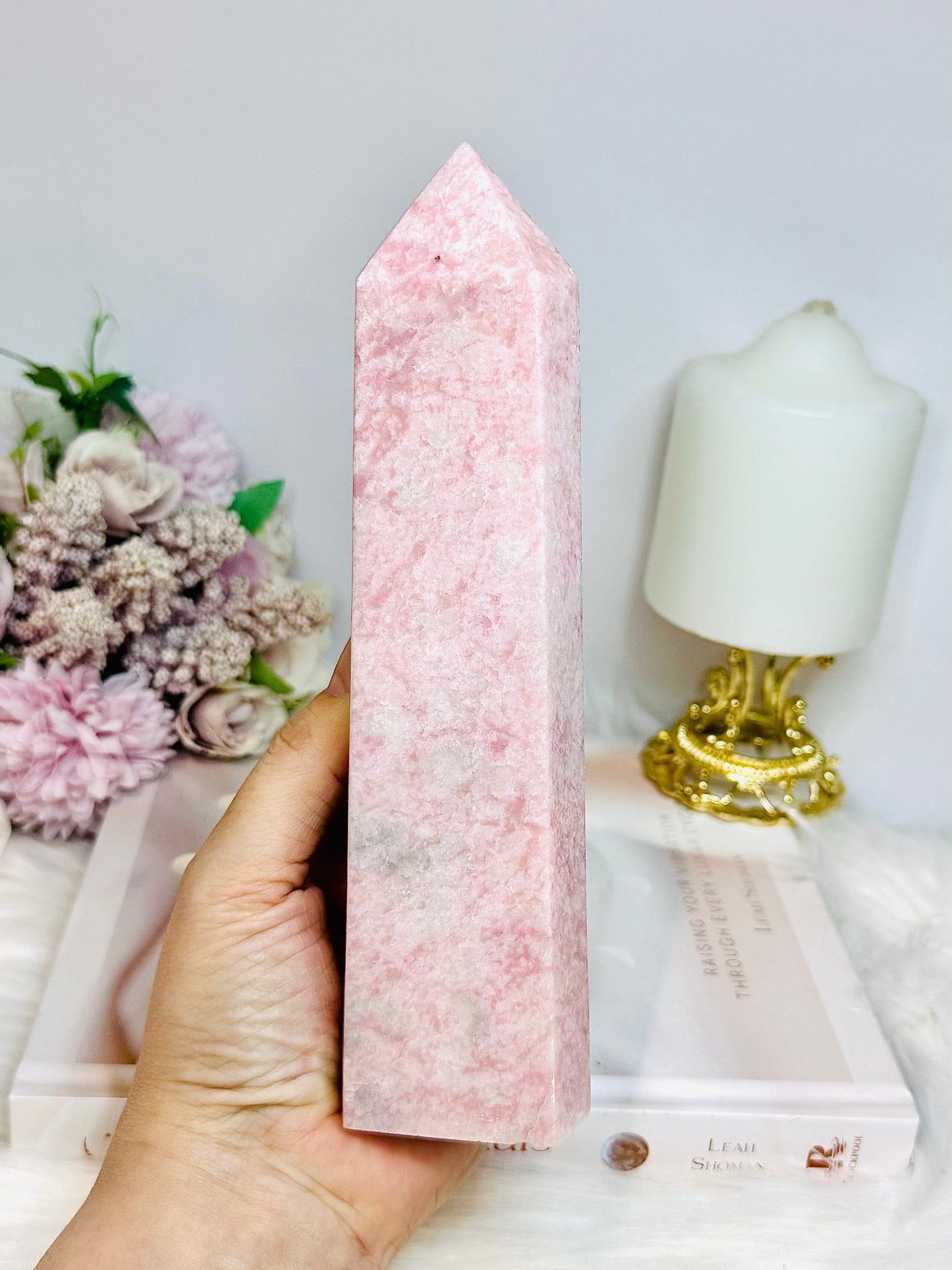 Pink Opal Large Tower 19cm