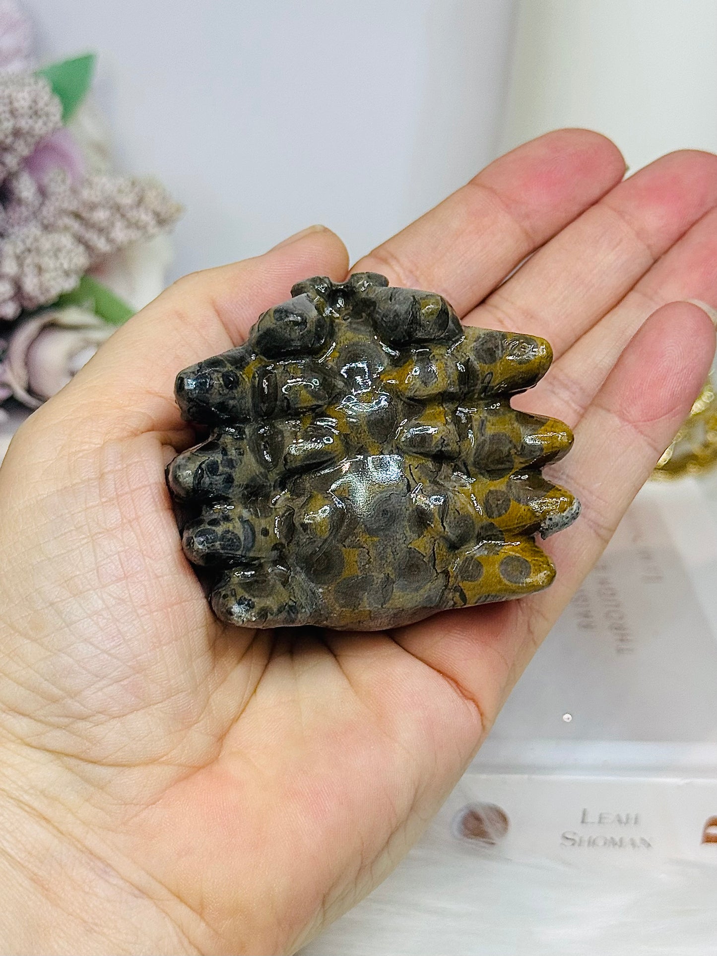 Ocean Jasper Spider Carving 5cm