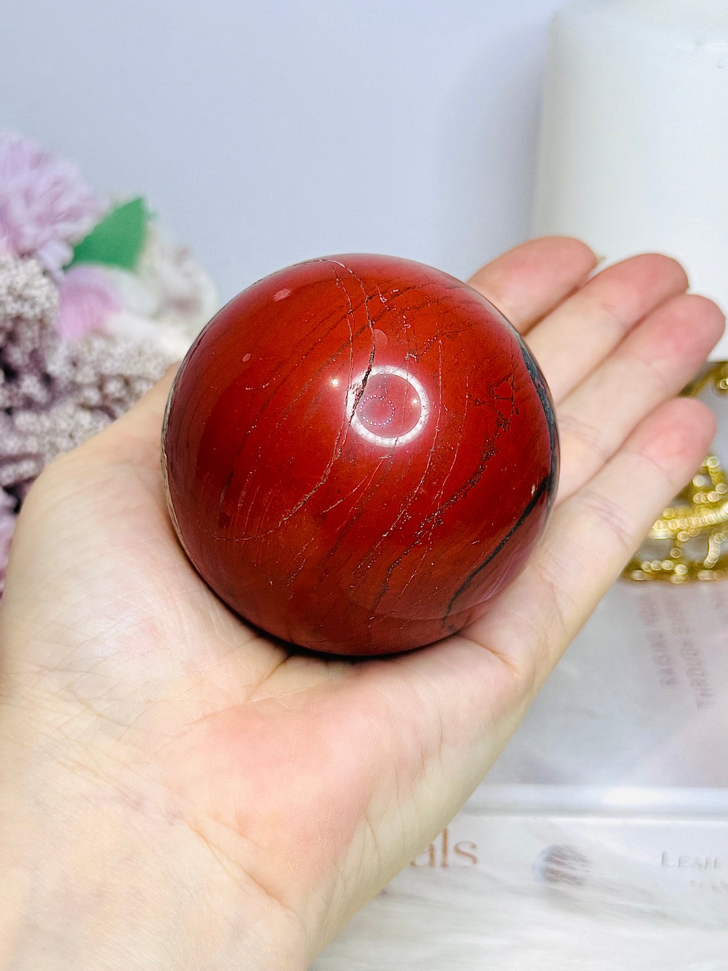 Blood Stone Large Sphere On Stand 424g