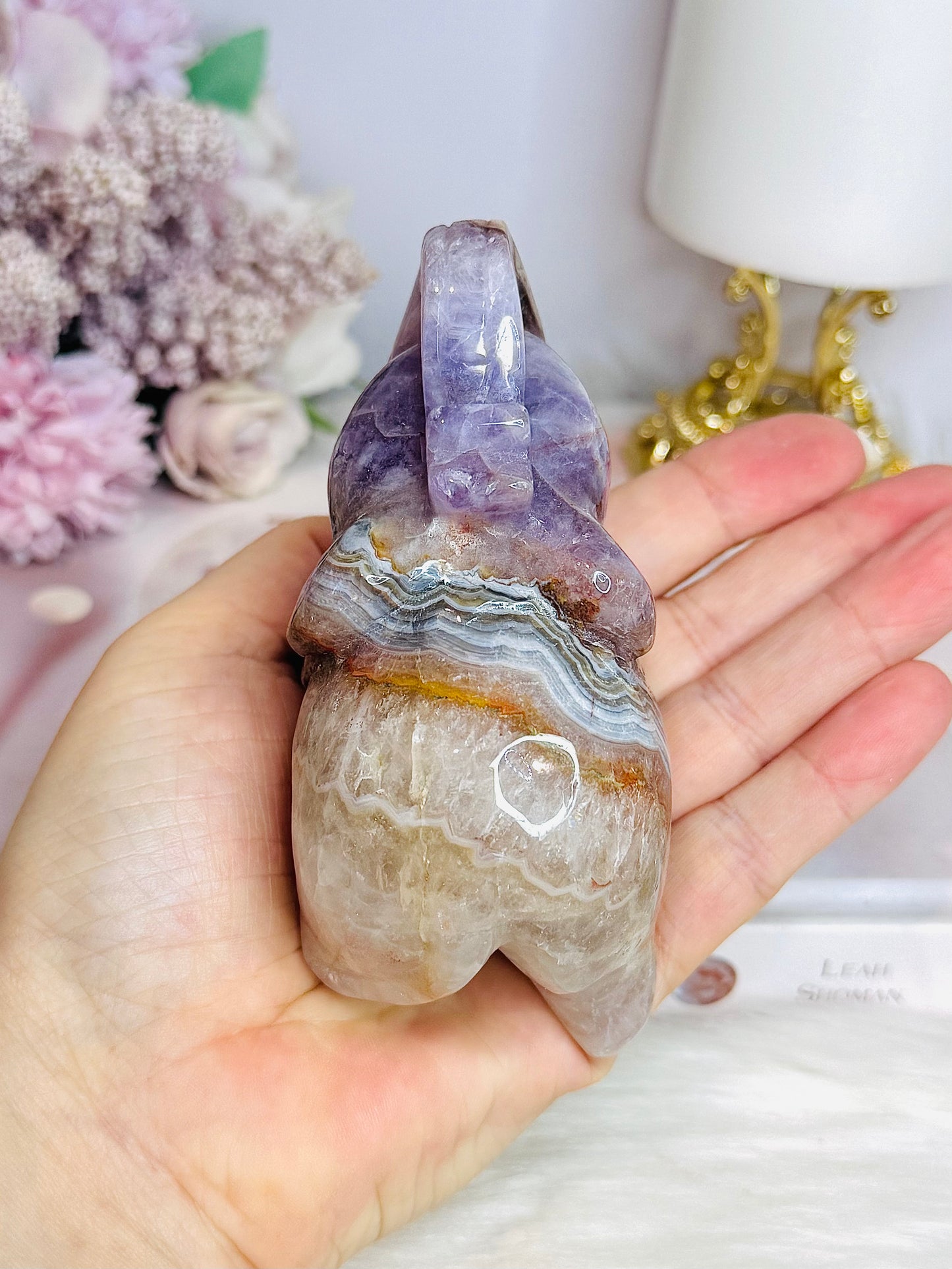 Amethyst X Mexican Lace Agate Elephant 10cm 351g
