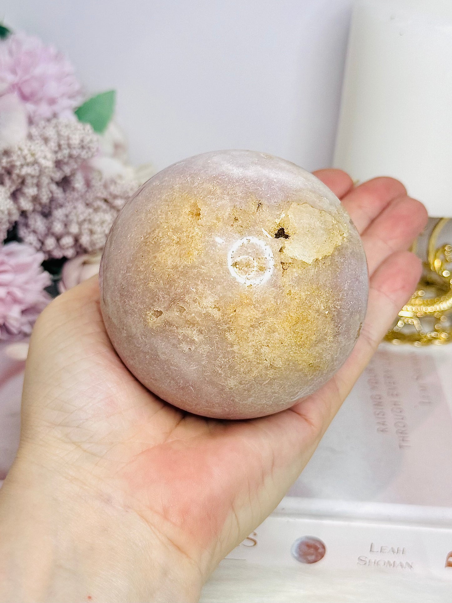Large Pink Amethyst Druzy Sphere on Stand 610g
