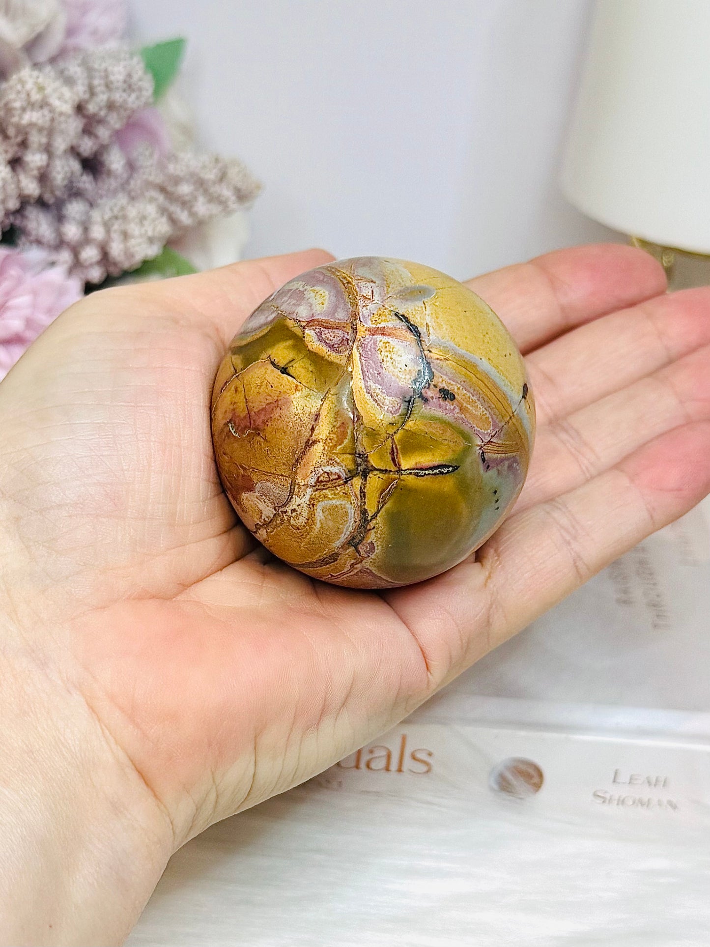 Polychrome Agate Sphere on Stand 205g