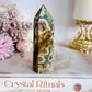 Beautiful Chunky 9cm Green Firework | Flower Agate Tower