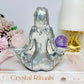 Silver Sacred Goddess with Amethyst & Rose Quartz Spheres 12cm
