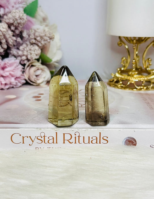 Set of 2 Small Citrine Towers
