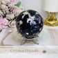 Large Lepidolite | Purple Mica Sphere on Stand 629g