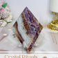 Crazy Lace Amethyst Diamond on Stand 12cm