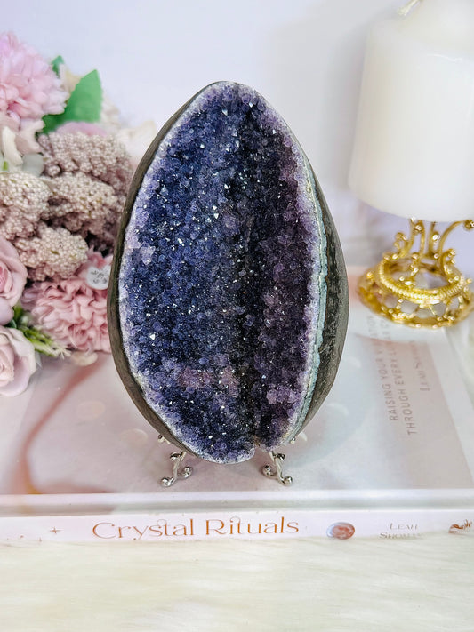 Druzy Amethyst Large Egg On Stand 698grams