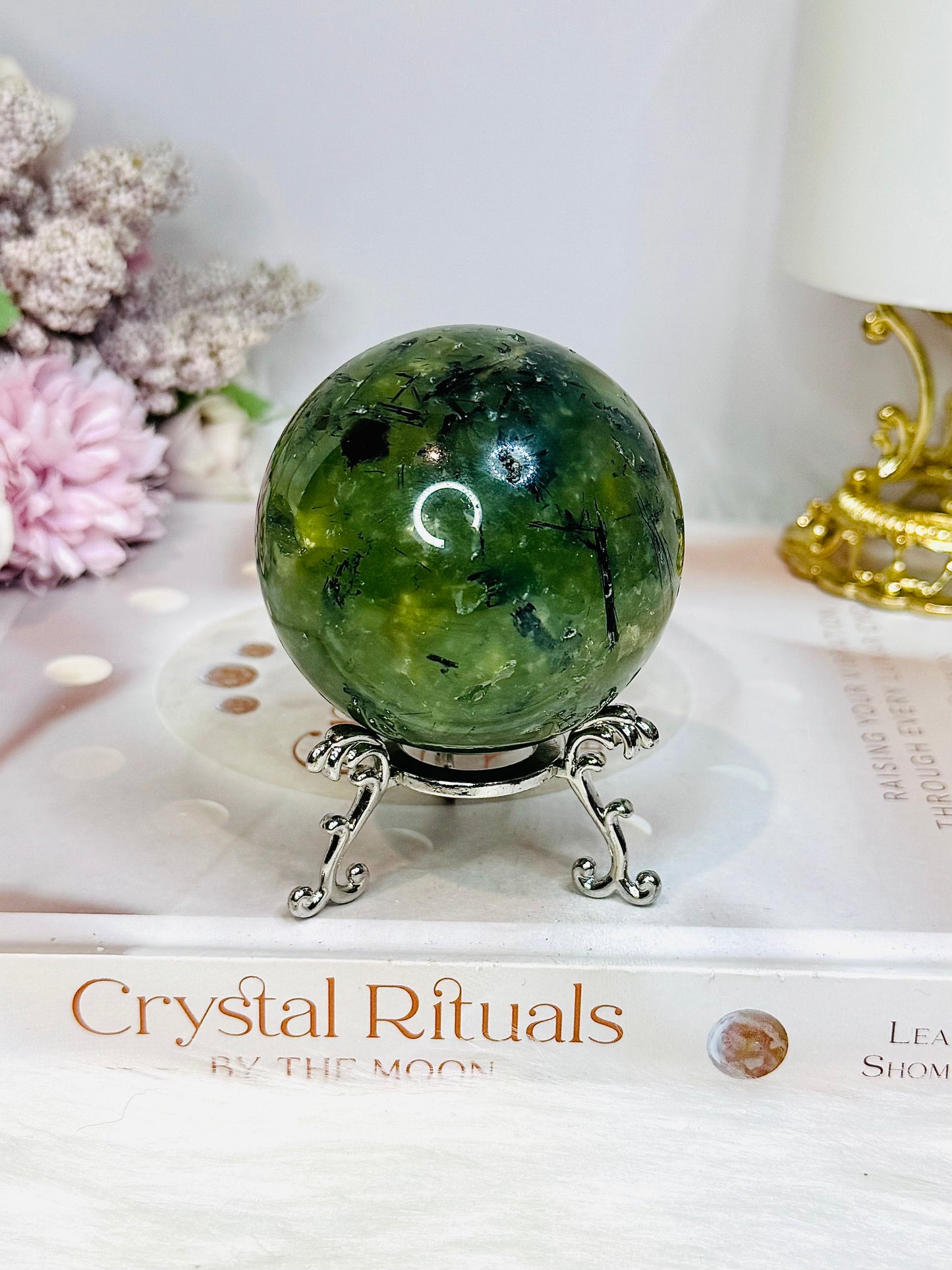 Prehnite Sphere On Stand 339g