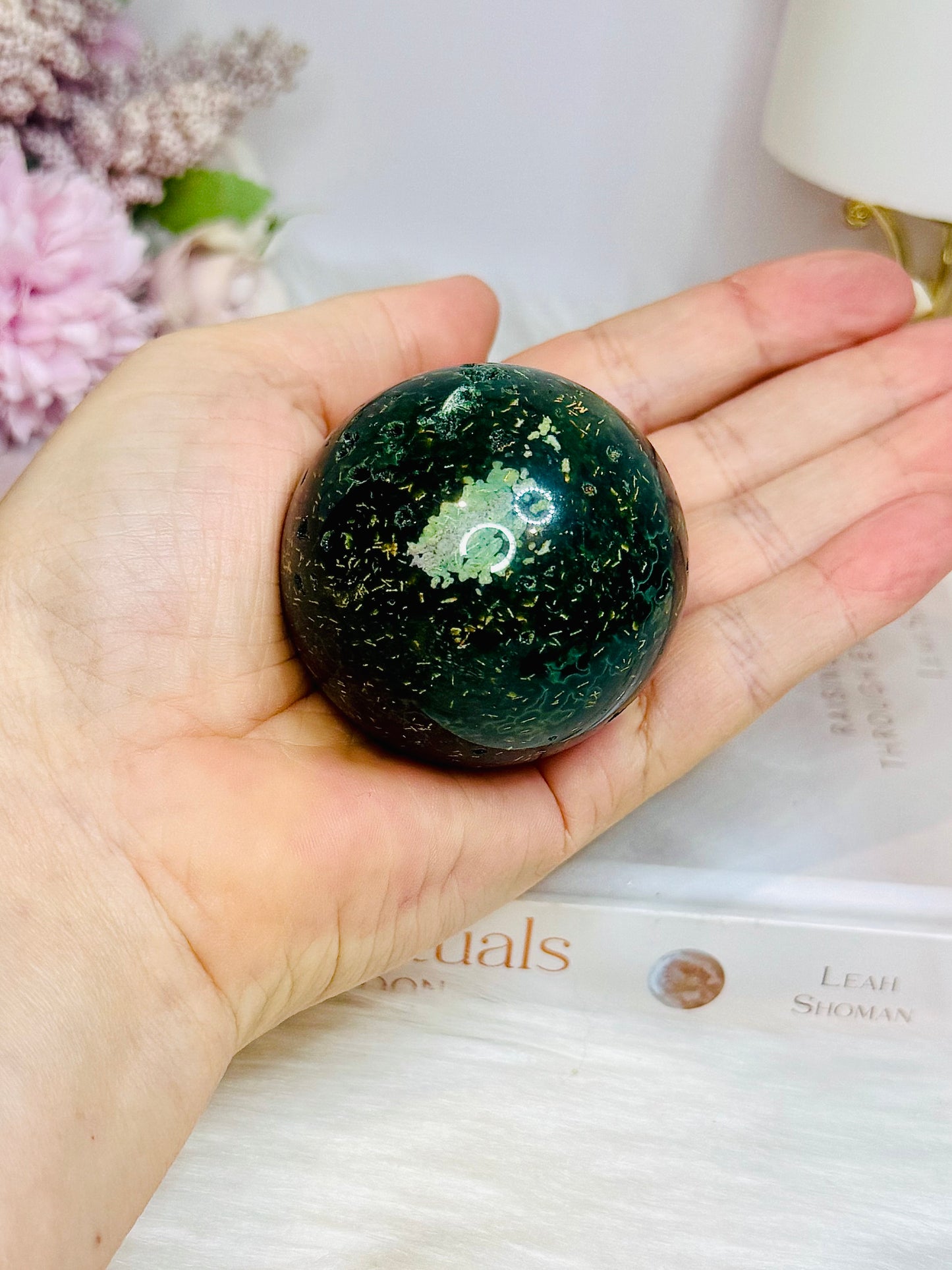 Green Quartz Sphere on Stand 185g