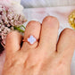 Stunning Rose Gold Blue Lace Agate Adjustable Ring In Gift Bag