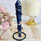 Sodalite Carved Wand | Tower on Stand 17cm