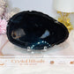 Large Black Agate Slice On Stand 14cm