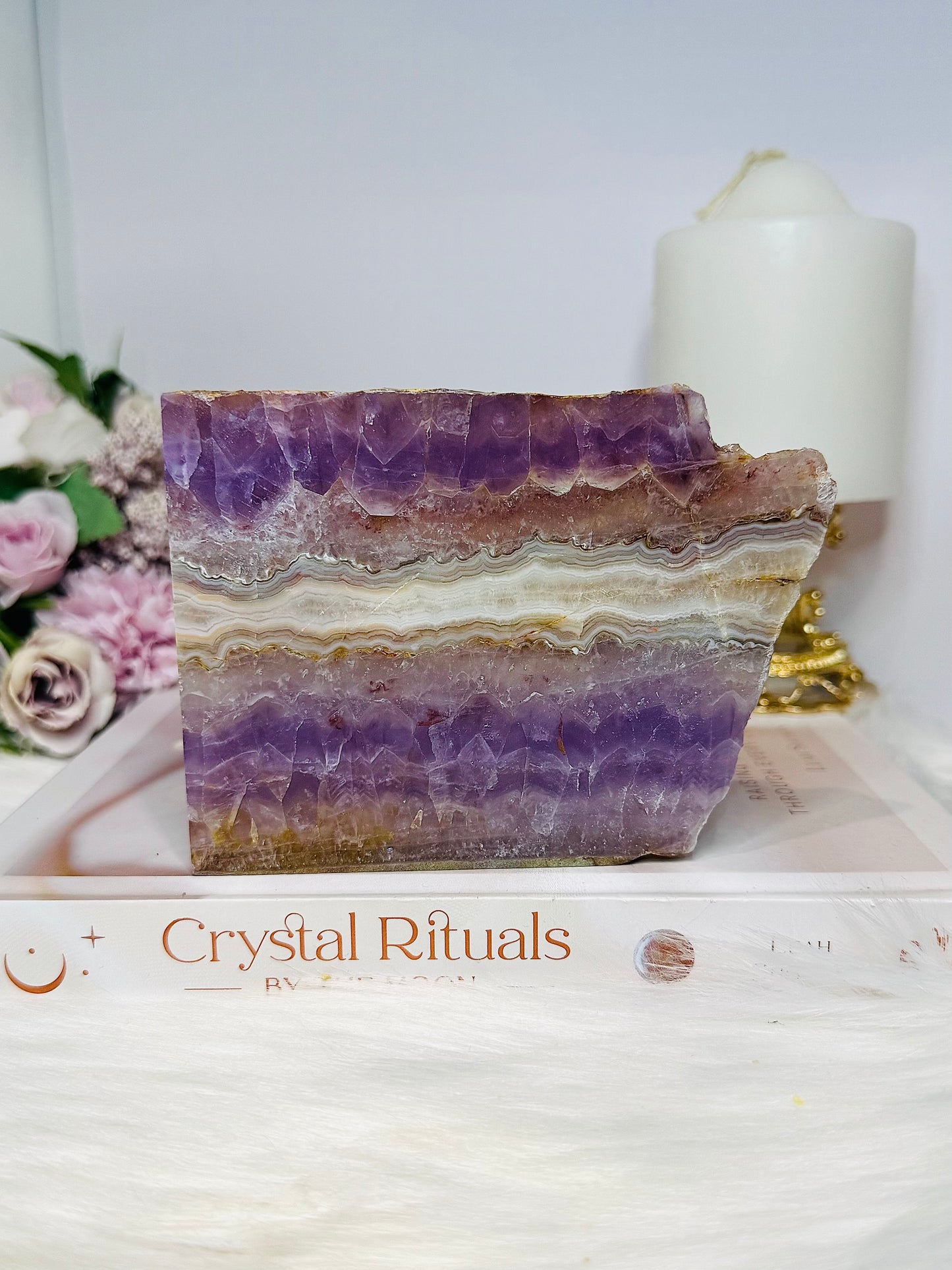 Natural Crazy Lace Amethyst Slab 12cm