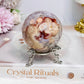 High Grade Pink Amethyst Sugar Druzy Sphere on Stand 281g