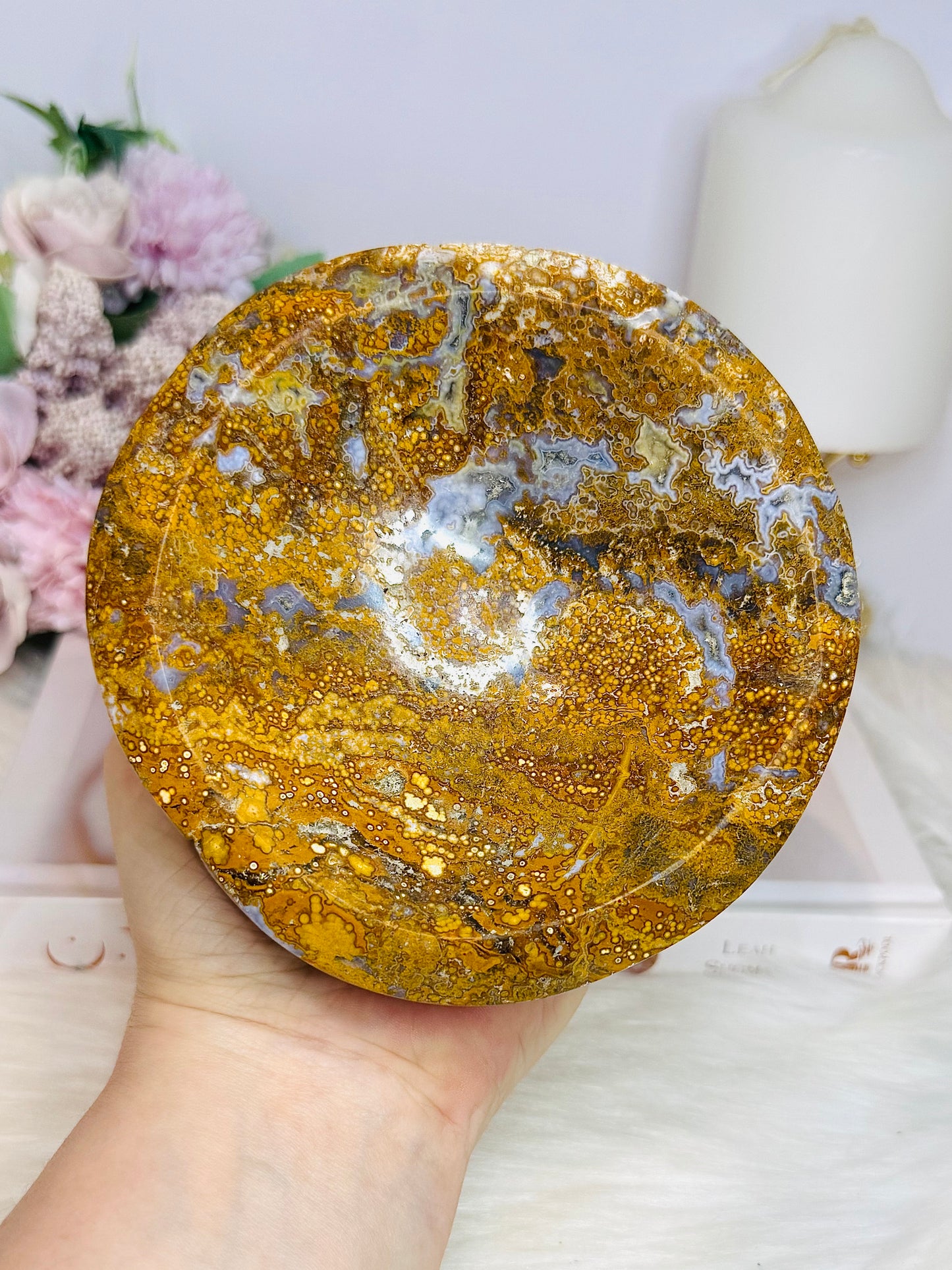 Large Orbicular Ocean Jasper Chunky Bowl 11.5cm 986g