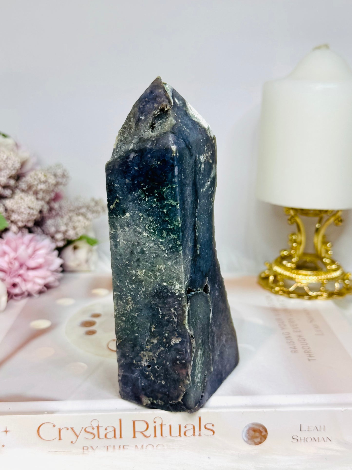 Large Grape Agate Tower 14cm 441g