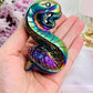 Fertility & Rebirth ~ Amazing Perfectly Carved Titanium Aura Quartz Bright Colourful Snake