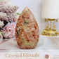 Natural Orange Sunstone Carved Flame | Freeform 11cm
