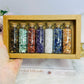 Set Of 7 Glass Chakra Crystal Chip Bottles 18cm