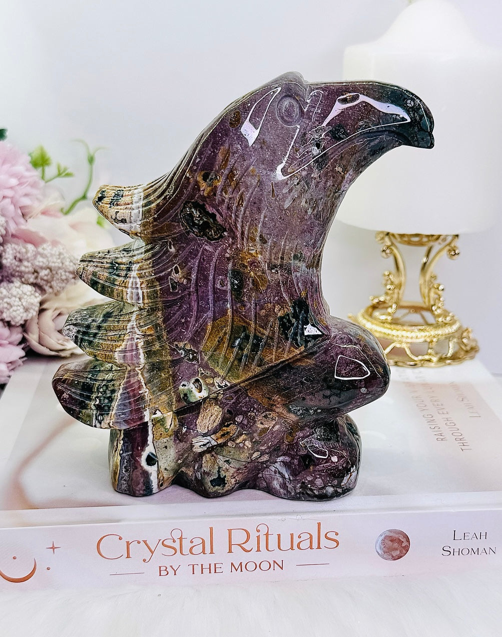 Joy & Happiness ~ Amazing Huge 947gram 16cm Ocean Jasper Eagle Bird Carving - Absolute Perfection