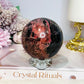 Large Rhodonite Sphere on Stand 626g