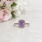 Silver Amethyst Adjustable Ring
