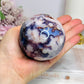 Large Blue Flower Agate | Cherry Blossom Druzy Sphere on Stand 482g