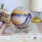 High Grade Rare Incredible Large Natural Tiffany Stone Carved Sphere On Stand 8cm 678grams