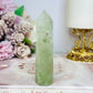 Natural Prasiolite | Green Amethyst Tower 9.5cm with Rainbows