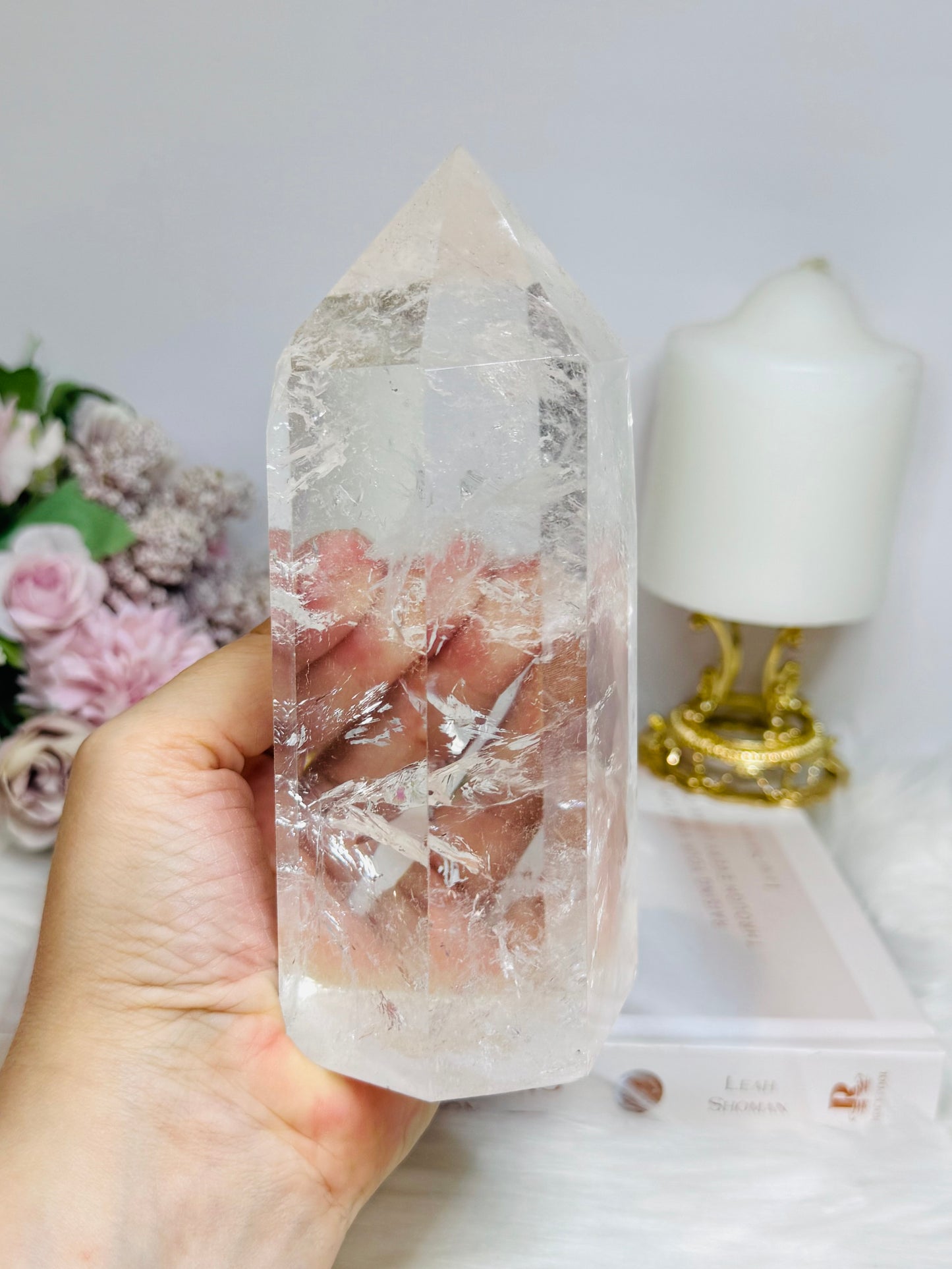 High Grade AAA Clear Quartz Large Chunky Tower From Brazil 15.5cm 956g