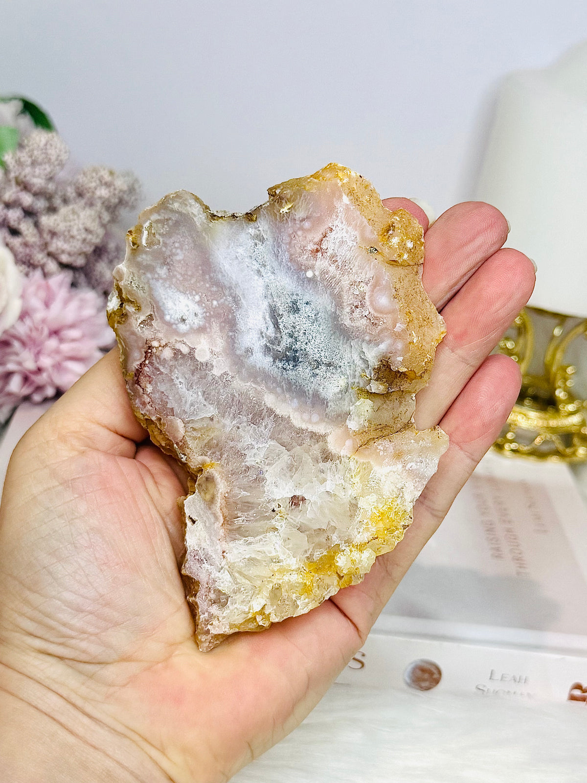 Pink Amethyst Slab 10.5cm On Stand
