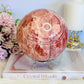 Huge 2.3KG Red Banded Calcite | Pork Stone Sphere On Stand