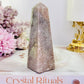 Natural 10cm Pink Amethyst Obelisk | Tower