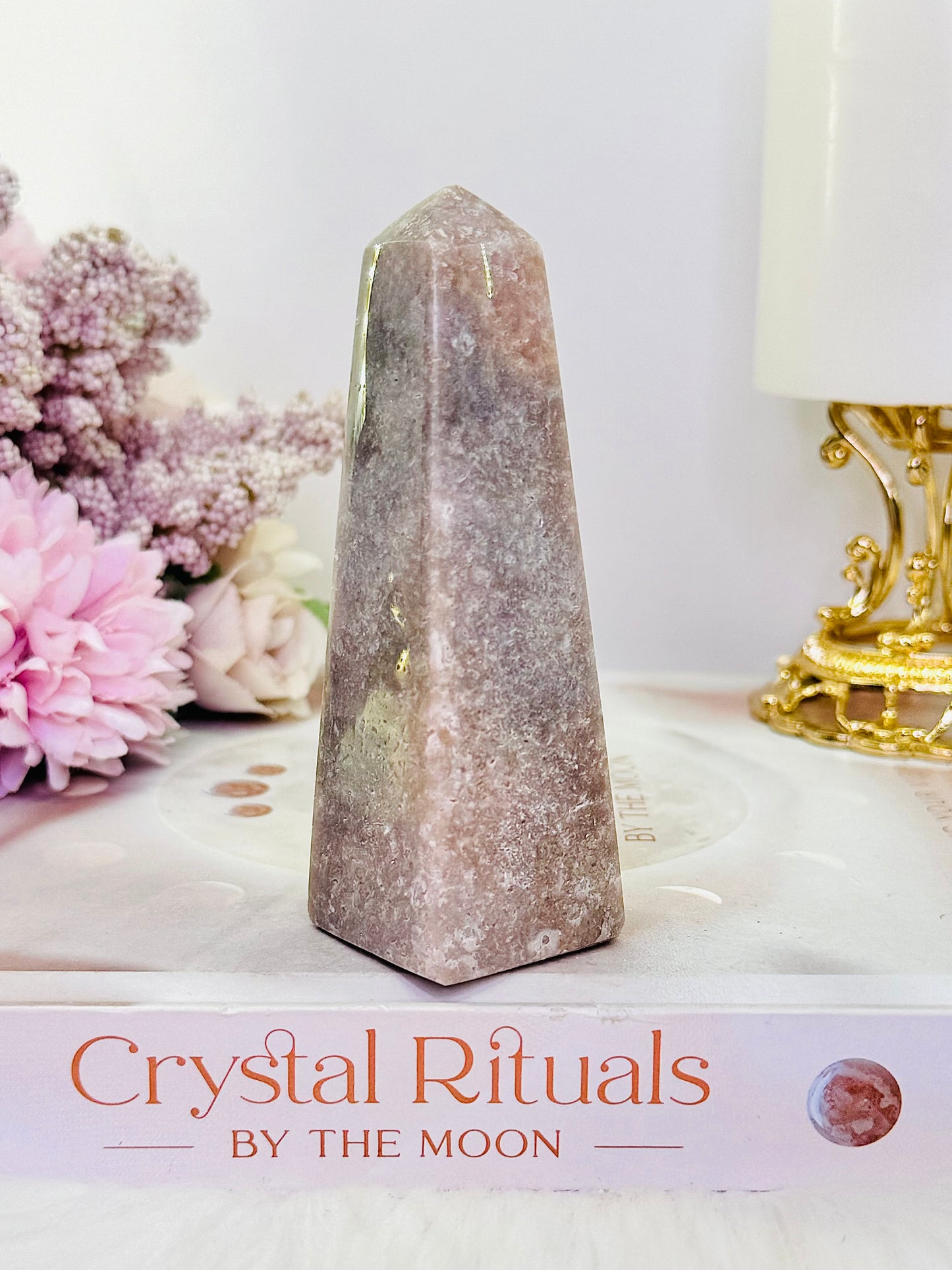 Natural 10cm Pink Amethyst Obelisk | Tower