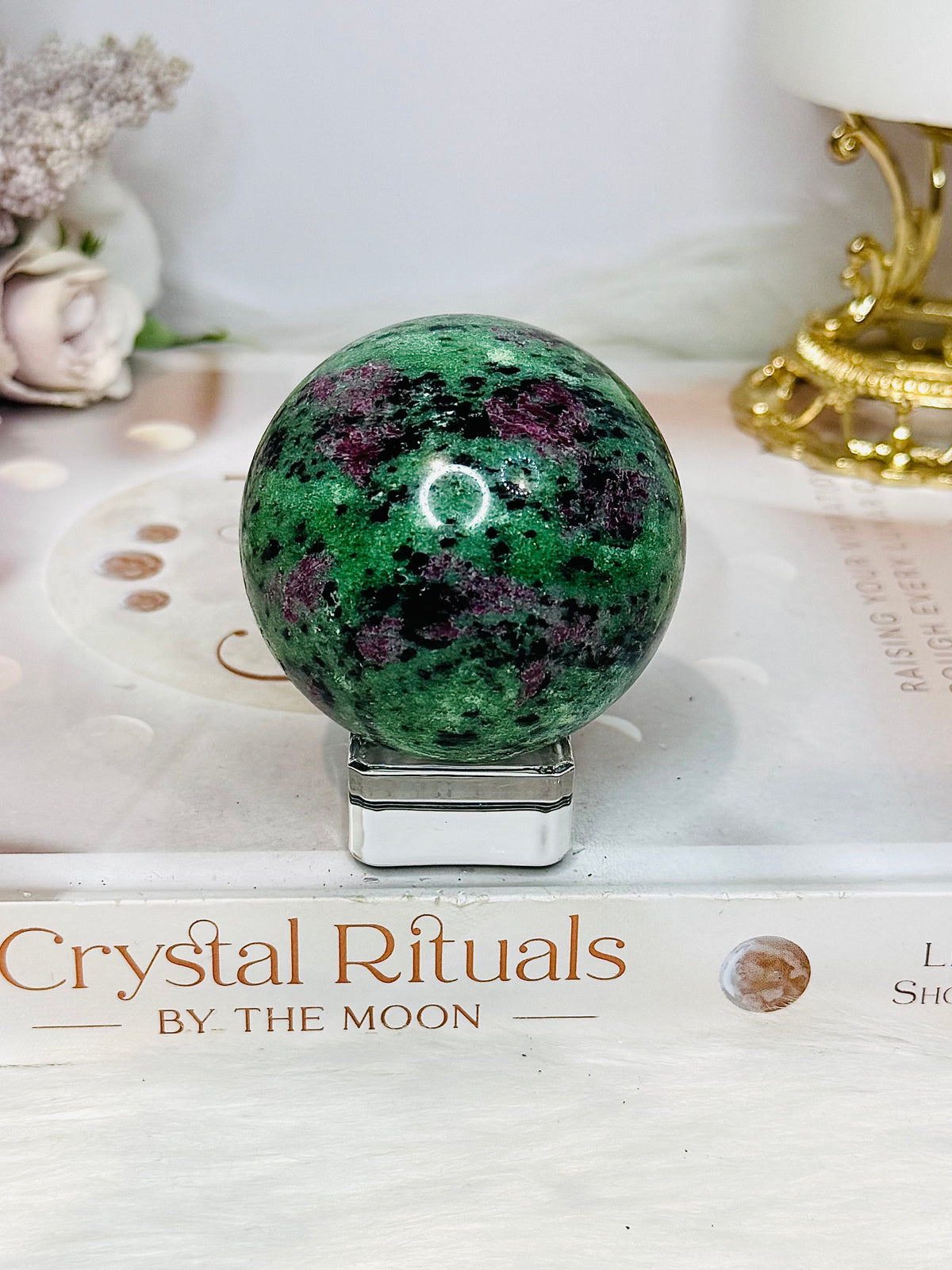 Ruby Zoisite Sphere on Stand 275g