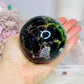 Large Fluorite Sphere with Rainbows 728g On Stand