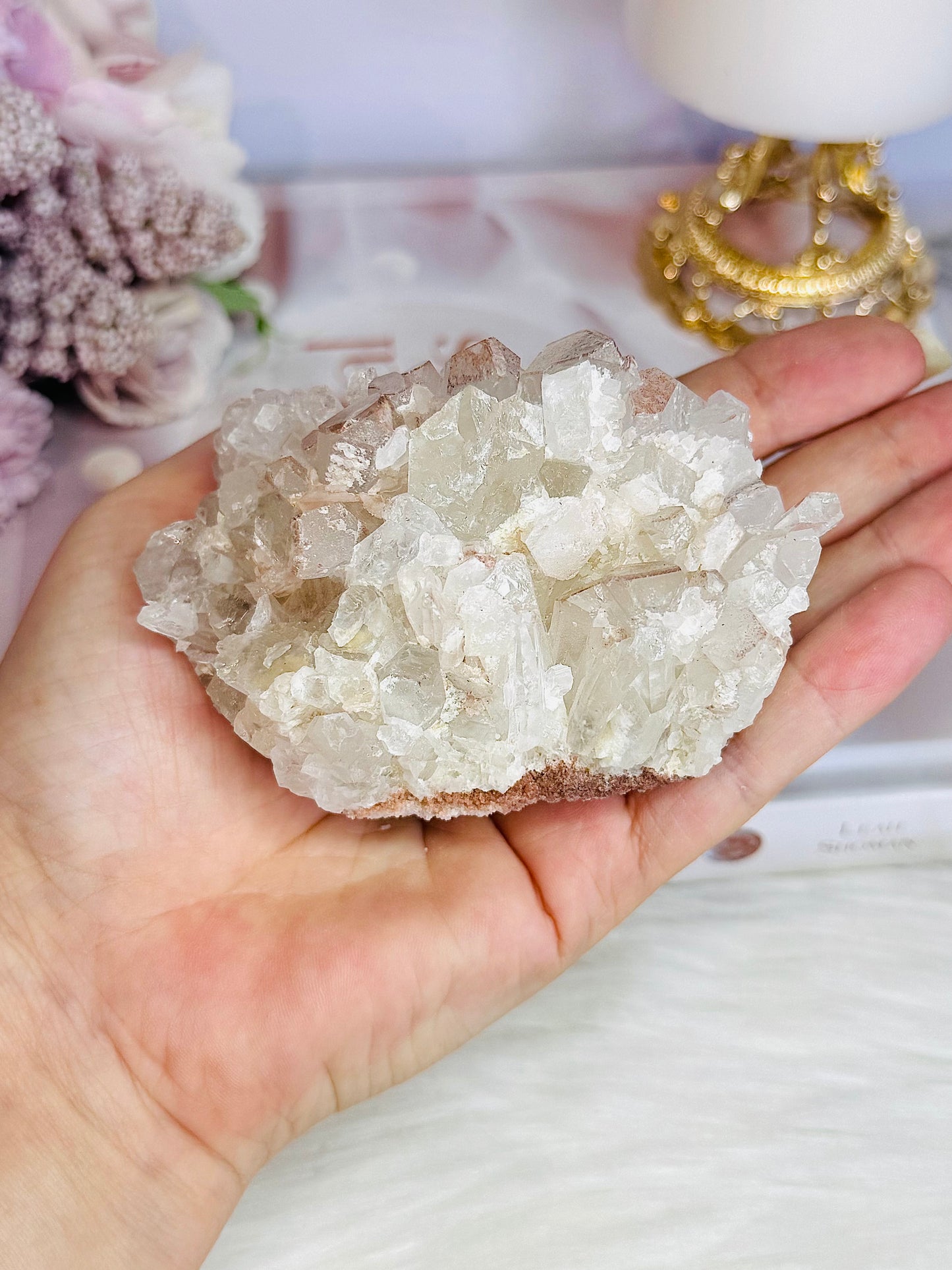 Incredible Natural Pink Lithium Quartz Cluster 9cm