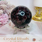 Large Garnet In Astrophyllite Sphere on Stand 532grams