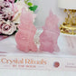 Stunning High Grade Rose Quartz Carved Wolf | Dog Approx 10cm