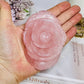 Large Rose Quartz Carved Rose 10cm