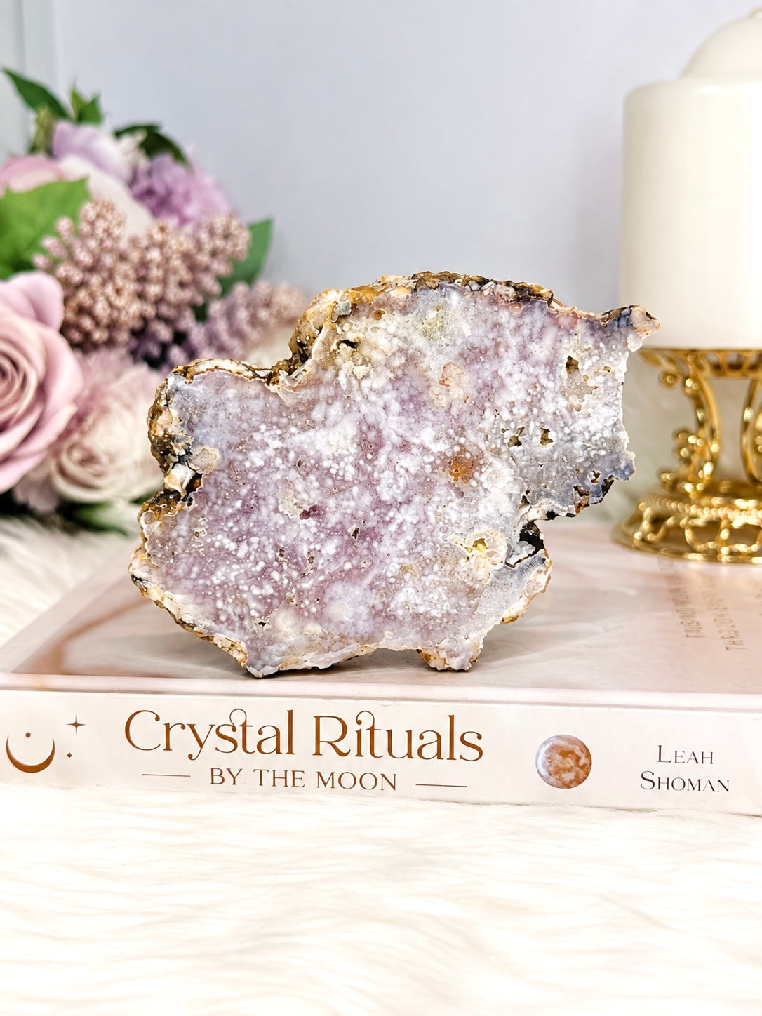 Pink Amethyst Druzy Slab 12cm