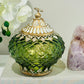 Glass Lantern Led Temple Green Avocado 15.5cm