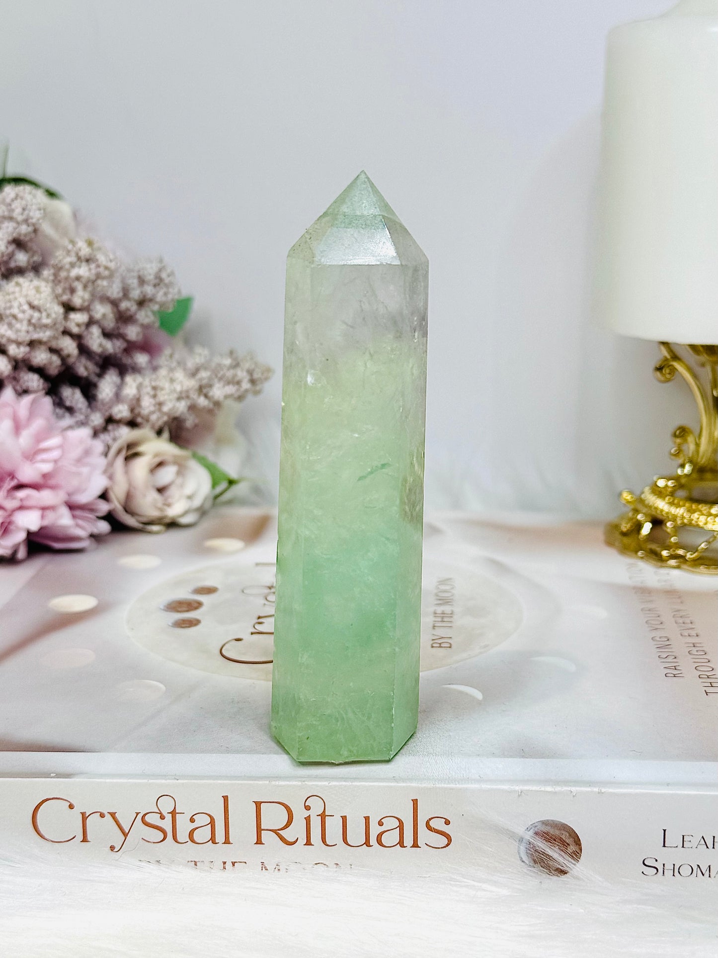 Green Watermelon Fluorite Tower 11cm