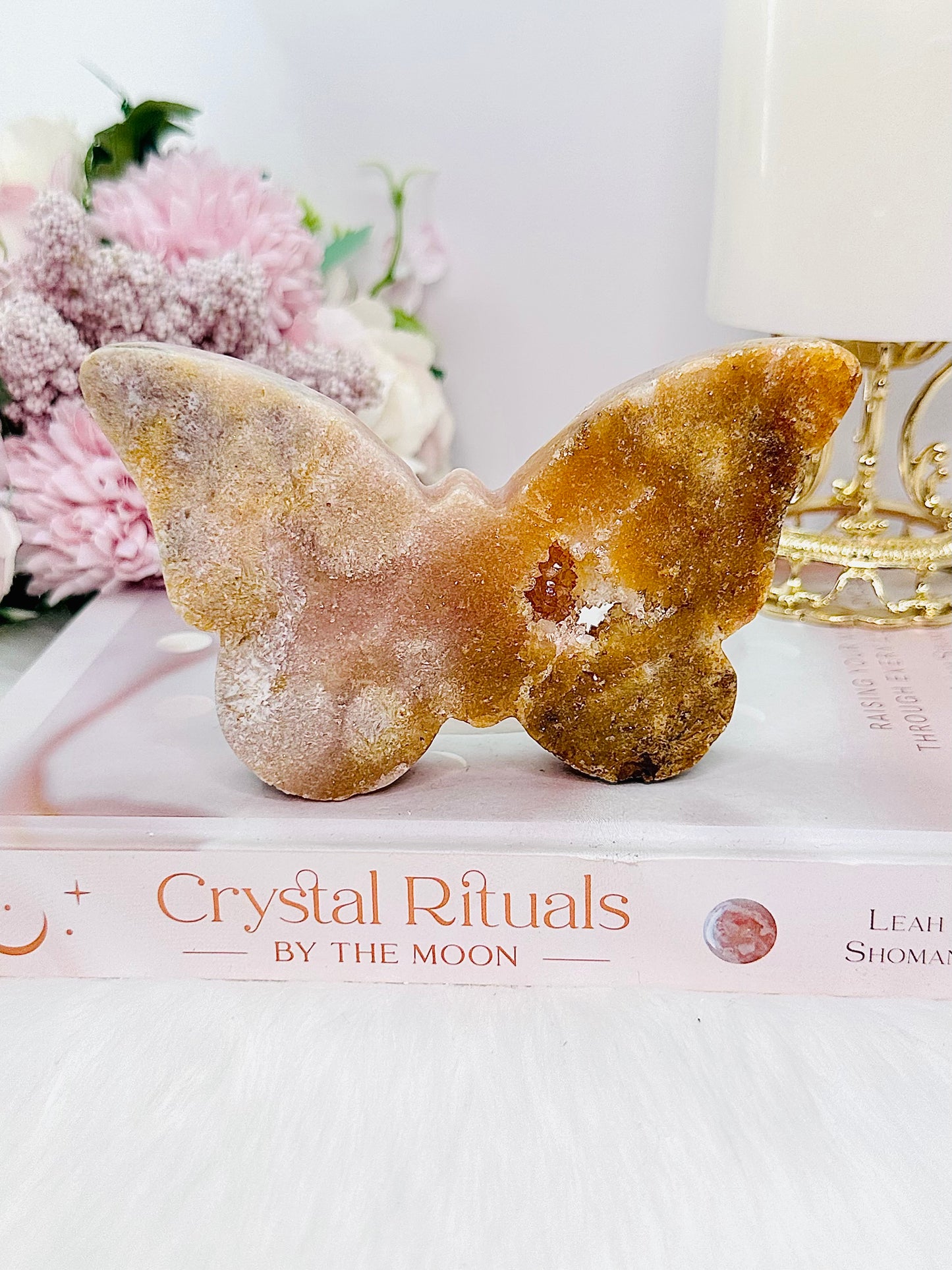 Gorgeous Carved 12cm Chunky Druzy Pink Amethyst Butterfly From Brazil