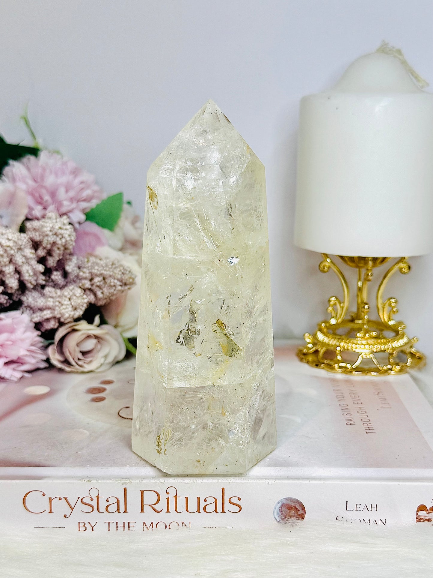 High Grade Clear Quartz Tower with Rainbows 13.5cm 434g