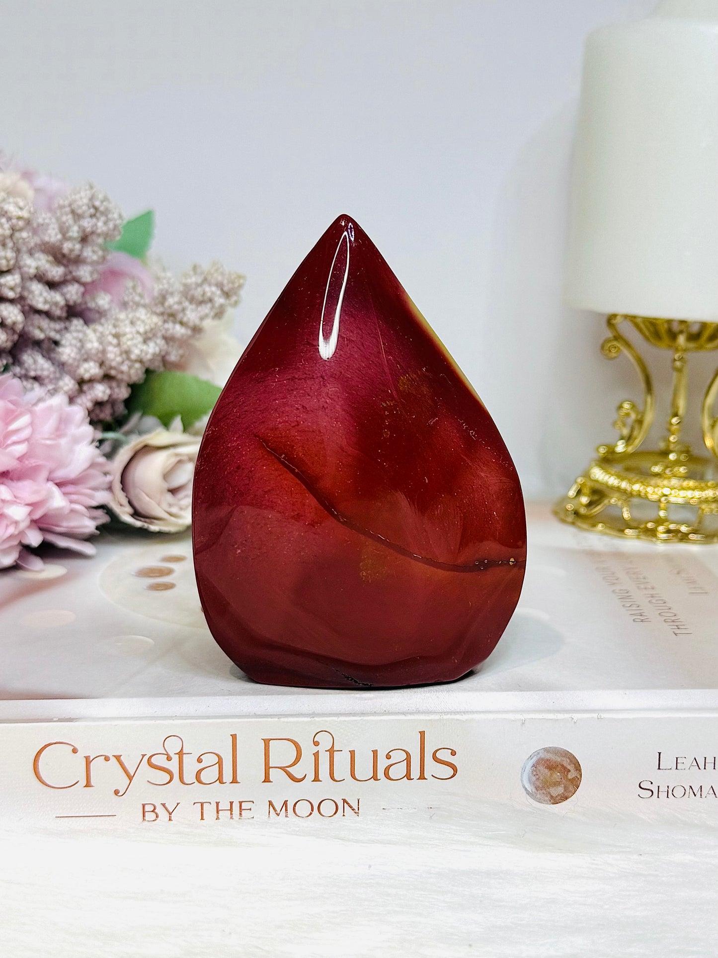 Mookaite Jasper Carved Flame 9cm