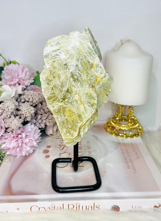 Large Natural Gold Mica Specimen On Stand 20cm 545grams