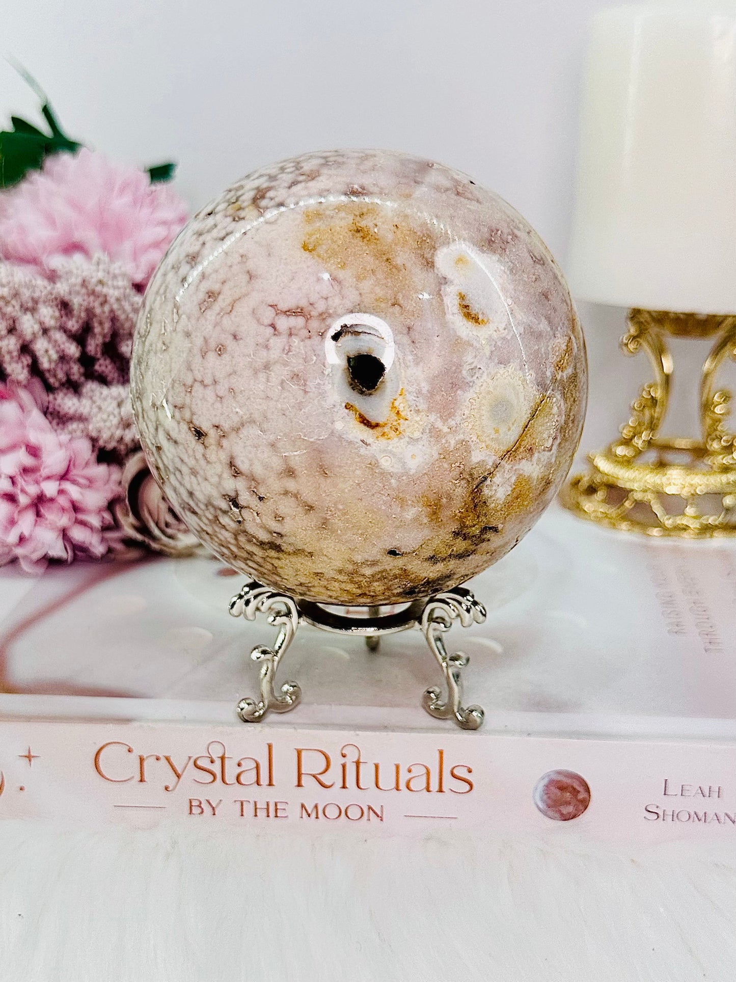 Large Pink Amethyst Druzy Sphere on Stand 9.5cm 837grams