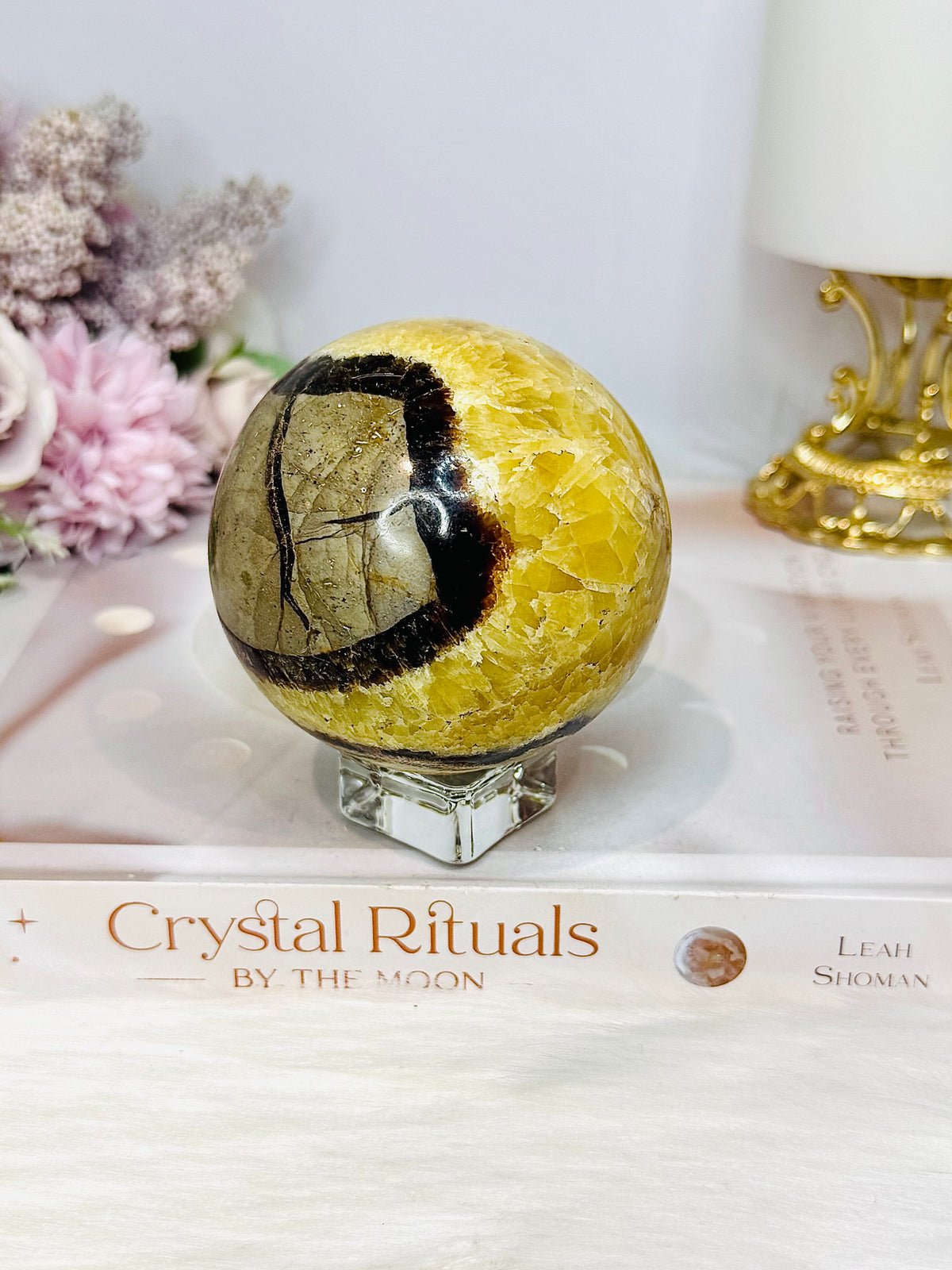 Large Septarian Sphere on Stand 473g